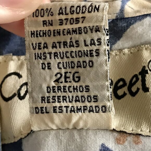 Men’s COOKE STREET Blue Floral Stone Wash Hawaiian Shirt Size 2XL - Picture 7 of 7